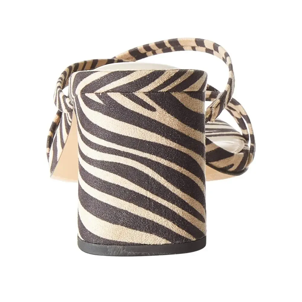 The Drop Women's Zebra Amelie Strappy Square Toe Heeled Sandal - Picture 3 of 4